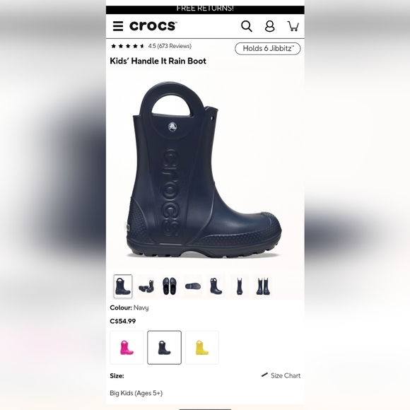 Crocs Grade/Pre-School Kids Handle It Rain Boots Kids Size 9 Green - Picture 13 of 14